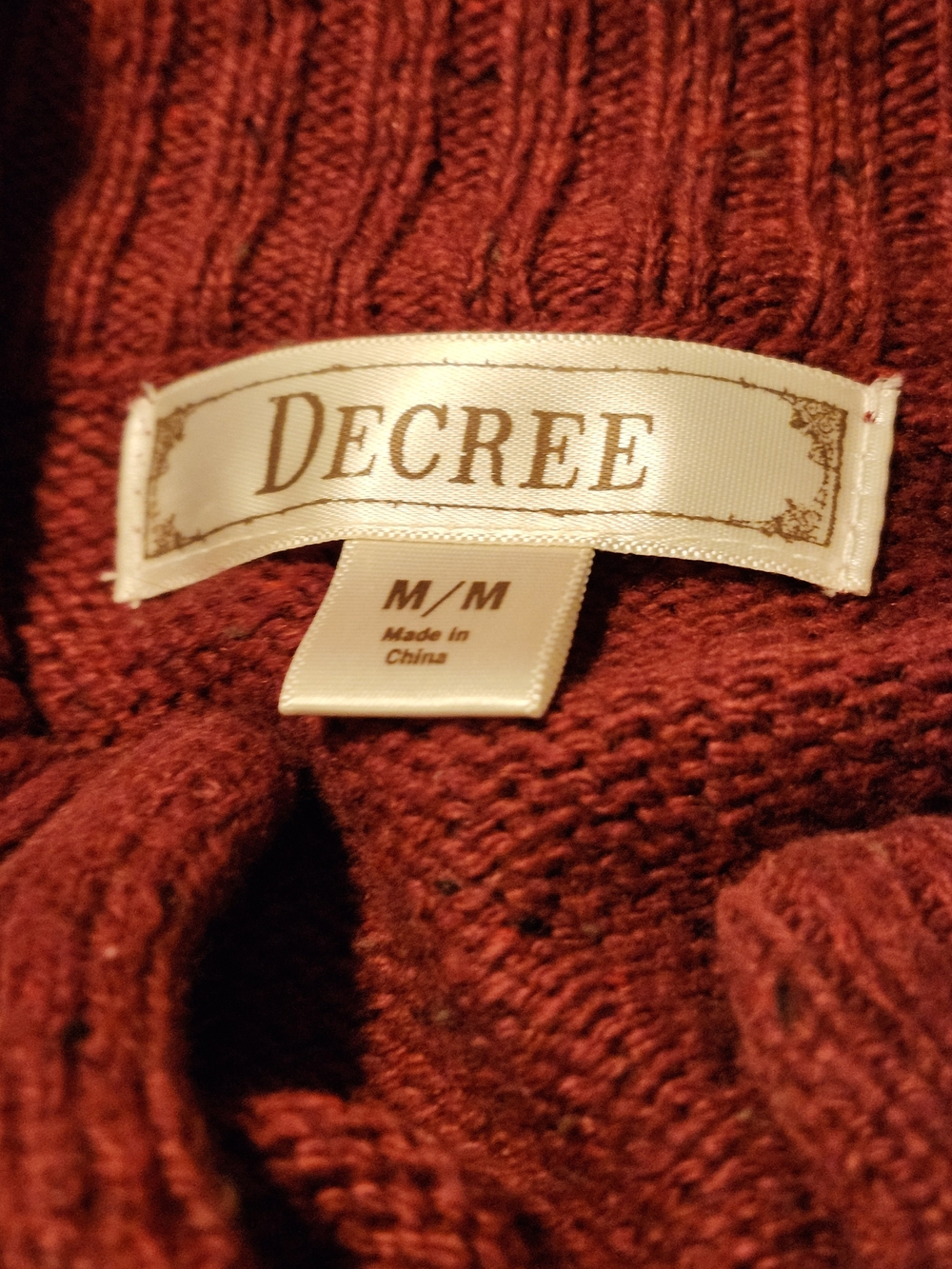Y2K Decree Women's Steampunk Burgundy Ruffled Hem Collared Knit Cardigan M - Picture 4 of 6